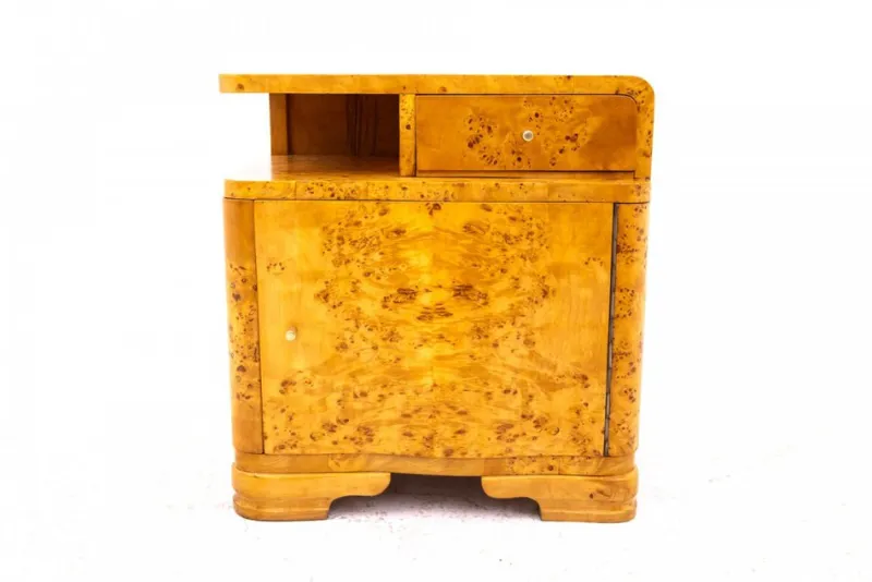 Pamono Bedside Tables, Poland, 1940s, Set of 2> Nightstands
