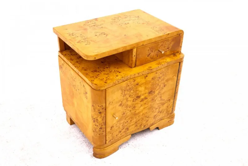 Pamono Bedside Tables, Poland, 1940s, Set of 2> Nightstands