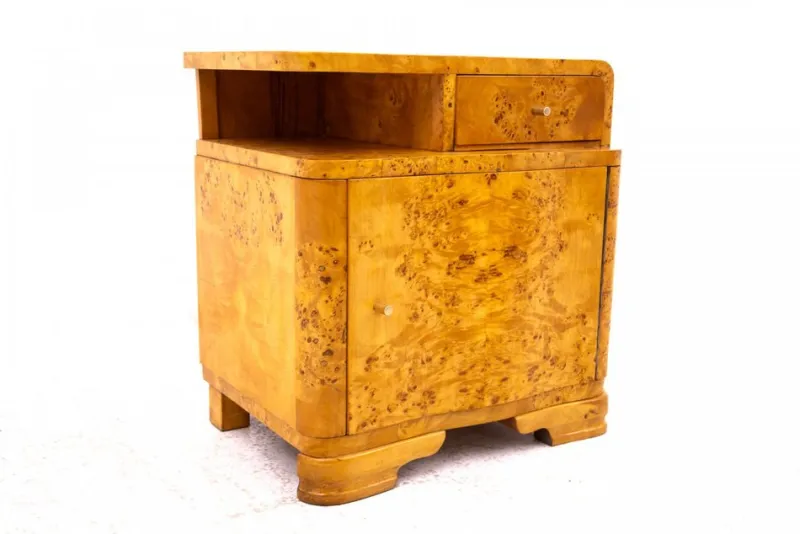 Pamono Bedside Tables, Poland, 1940s, Set of 2> Nightstands