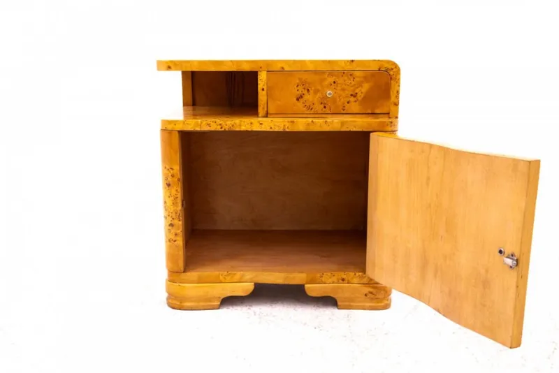 Pamono Bedside Tables, Poland, 1940s, Set of 2> Nightstands