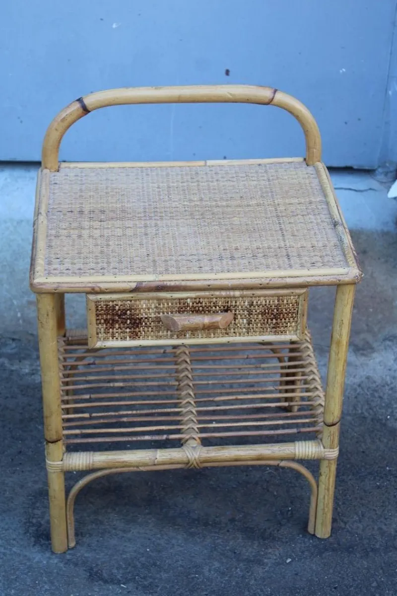 Pamono Bedside Tables with Drawer and Shelf, 1950s, Set of 2> Nightstands