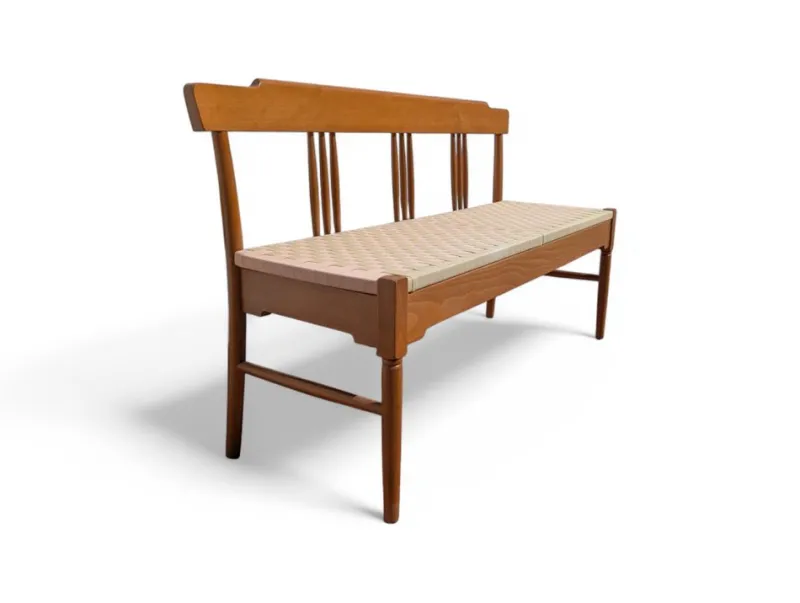 Pamono Beech Bench with Fabric Seat, Italy, 1950s> Benches