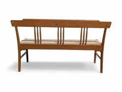 Pamono Beech Bench with Fabric Seat, Italy, 1950s><noscript><img width=