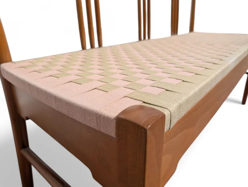Pamono Beech Bench with Fabric Seat, Italy, 1950s> Benches