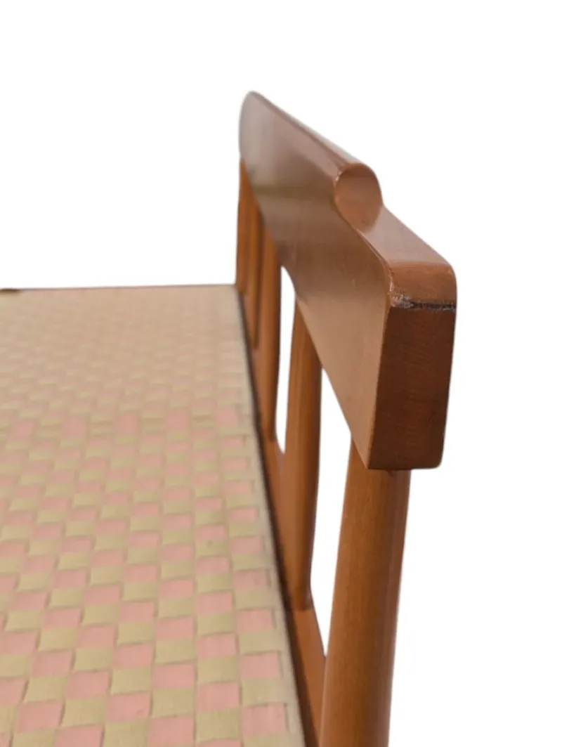 Pamono Beech Bench with Fabric Seat, Italy, 1950s> Benches