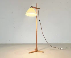 Best Pamono Beech Floor Lamp attributed to Temde Leuchten, 1960s