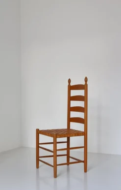 Pamono Beech Shaker Chair with Leather Seat by Kaare Klint, Denmark, 1960s> Side Chairs & Dining Chairs