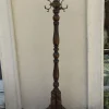Sale Pamono Beech Wood Coat Rack with Brass Hooks and Carved Foot by Michael Thonet