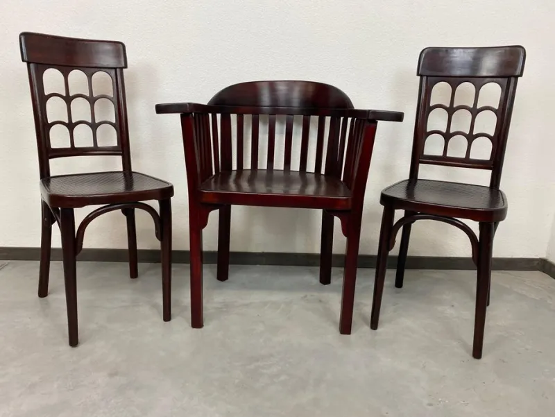 Pamono Beehive Dining Chairs attributed to Josef Hoffmann, 1890s, Set of 2> Side Chairs & Dining Chairs