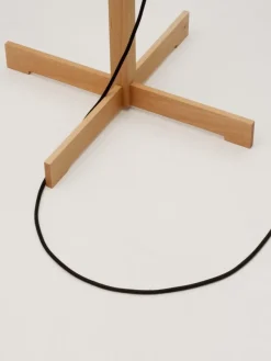 Pamono Beige and Beech Wood TMM Floor Lamp by Miguel Milá
