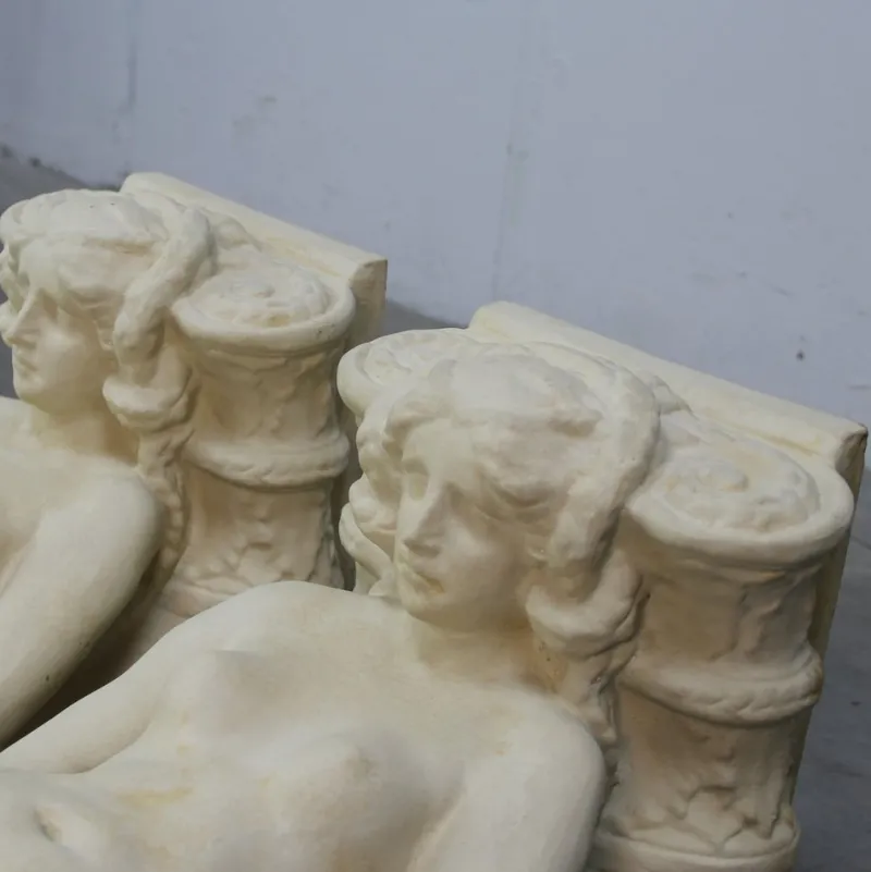 Pamono Belgian Art Deco Caryatids by Artus Guerin, Set of 2> Pedestals And Columns