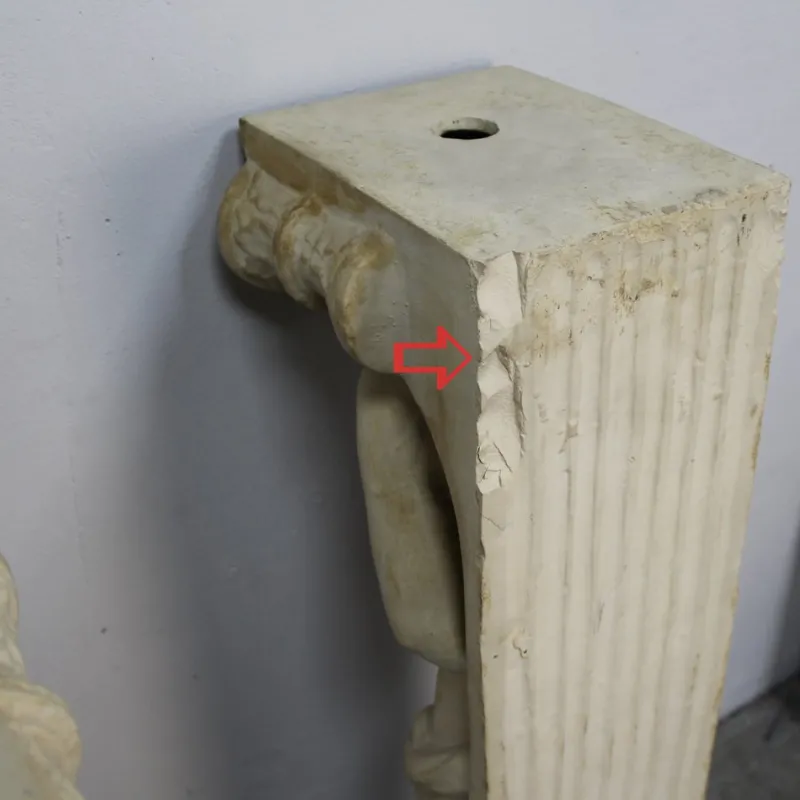 Pamono Belgian Art Deco Caryatids by Artus Guerin, Set of 2> Pedestals And Columns