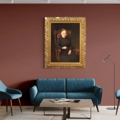 Best Pamono Belgian Artist, Portrait of Lady, 1920, Oil on Canvas, Framed