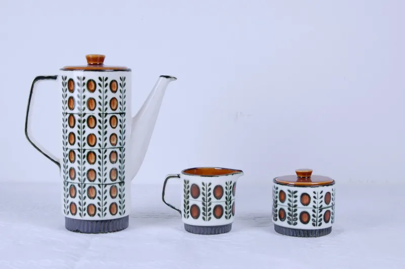 Outlet Pamono Belgian Delta Noix Coffee Service from Boch Rambouillet, 1966, Set of 27