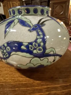 Pamono Belgian Earthenware Vase, 1920s><noscript><img width=