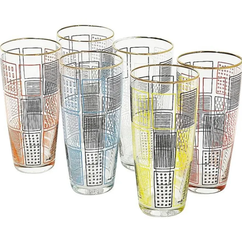 Sale Pamono Belgian Lemonade Glasses by Mdl, 1960s, Set of 6