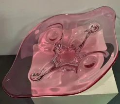 Hot Pamono Belgian Val Saint Lambert Glass Centerpiece, 1970s