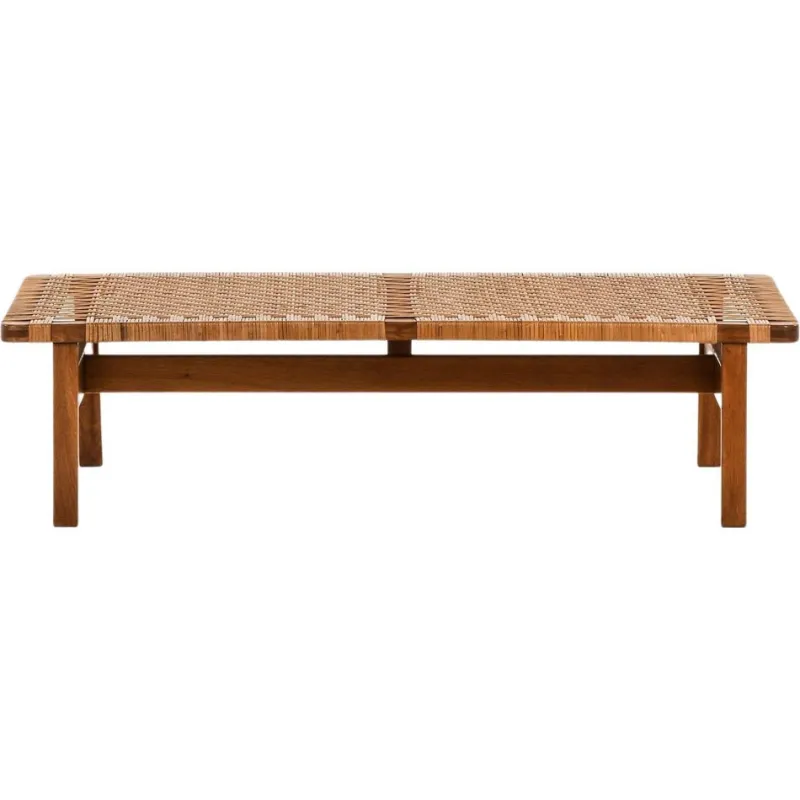 Pamono Bench in Oak and Woven Cane attributed to Børge Mogensen, 1950s> Worktables & Workbenches