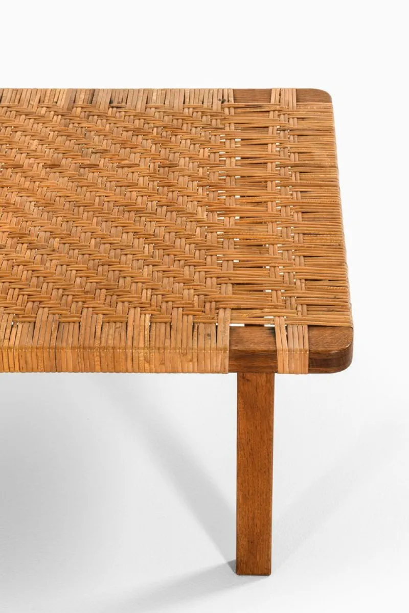 Pamono Bench in Oak and Woven Cane attributed to Børge Mogensen, 1950s> Worktables & Workbenches