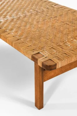 Pamono Bench in Oak and Woven Cane attributed to Børge Mogensen, 1950s><noscript><img width=