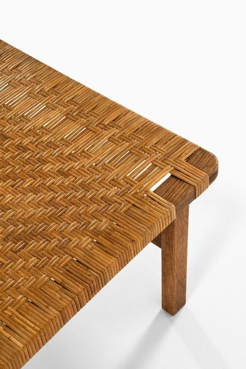 Pamono Bench in Oak and Woven Cane attributed to Børge Mogensen, 1950s> Worktables & Workbenches