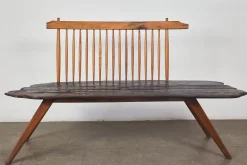 Pamono Bench in the style of George Nakashima, 1960s><noscript><img width=
