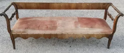 Pamono Bench in Walnut Veneer, Italy, 1830s> Benches