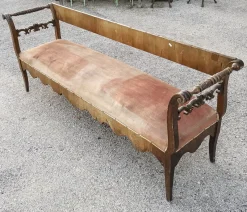 Pamono Bench in Walnut Veneer, Italy, 1830s><noscript><img width=