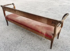 Pamono Bench in Walnut Veneer, Italy, 1830s><noscript><img width=