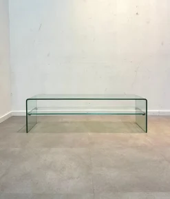 Pamono Bent Glass TV-Table or Console> Console Tables