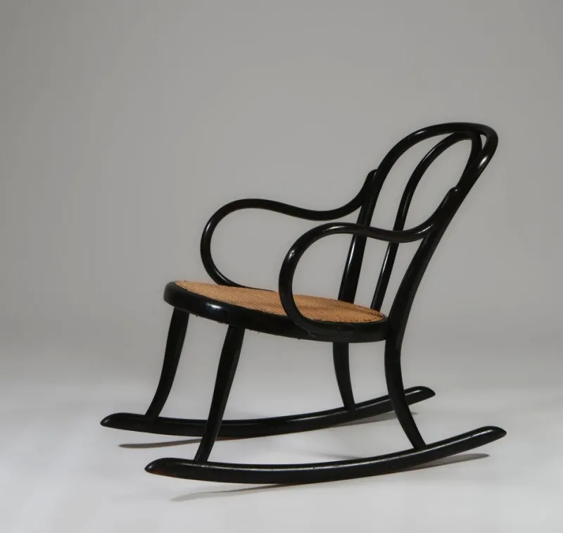 New Pamono Bentwood Ebonised Rocking Chair from Thonet, 1890s