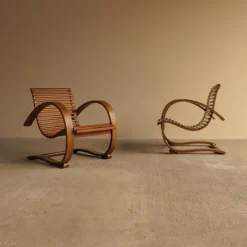 Pamono Bentwood Loungers, 1940s, Set of 2> Lounge Chairs & Armchairs