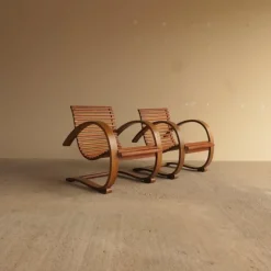 Pamono Bentwood Loungers, 1940s, Set of 2> Lounge Chairs & Armchairs