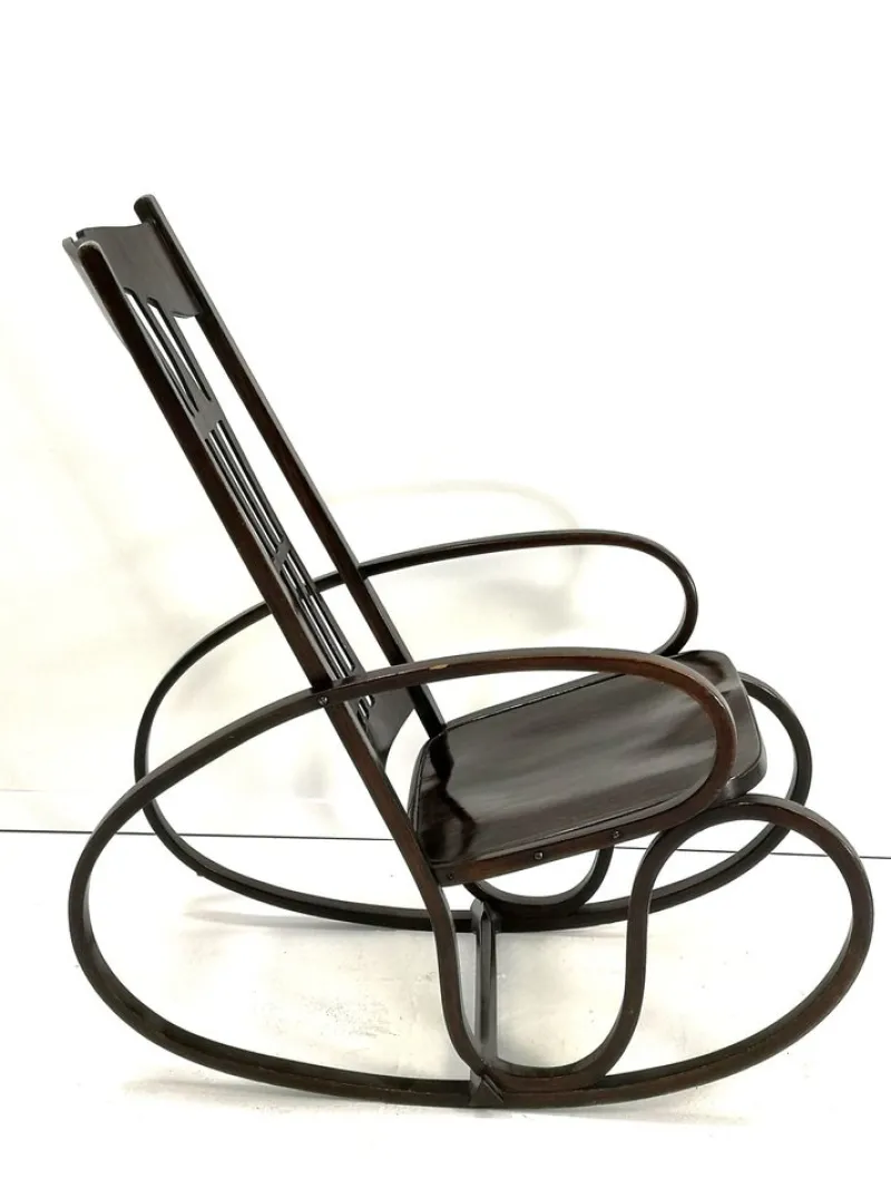 Clearance Pamono Bentwood Rocking Chair by Gustav Siegel for Jacob & Josef Kohn, 1910s