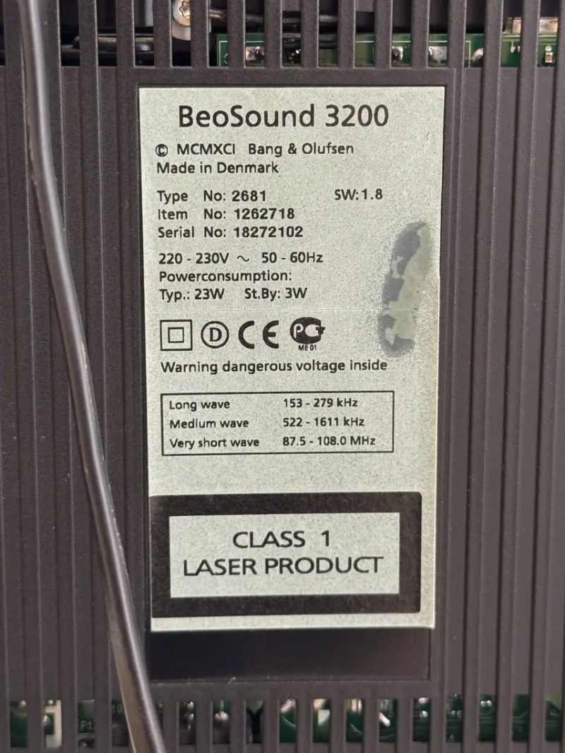 Pamono Beosound 3200 & Beolab 8000 from Bang & Olufsen, 1990s, Set of 3> Electronics