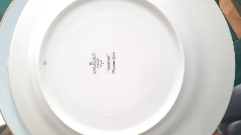Pamono Bernardaud Limoges Poesie Plates, 1990s, Set of 8> Dinner Plates & Bowls