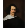 Outlet Pamono Bernardo Strozzi, Portrait of a Man with White Collar, Oil on Canvas, 17th Century, Framed