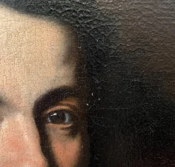Outlet Pamono Bernardo Strozzi, Portrait of a Man with White Collar, Oil on Canvas, 17th Century, Framed