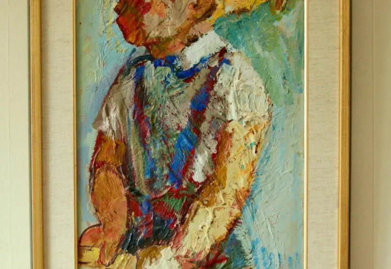 Online Pamono Bertil Wahlberg, Portrait of a Young Boy, Oil on Canvas, 1960s, Framed