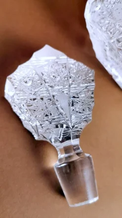 Discount Pamono Biedermeier Bohemian Cut & Ground Crystal Liquor Bottle, 1920s
