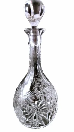 Online Pamono Biedermeier Bohemian Hand-Cut and Ground Crystal Liquor Bottle, 1910s