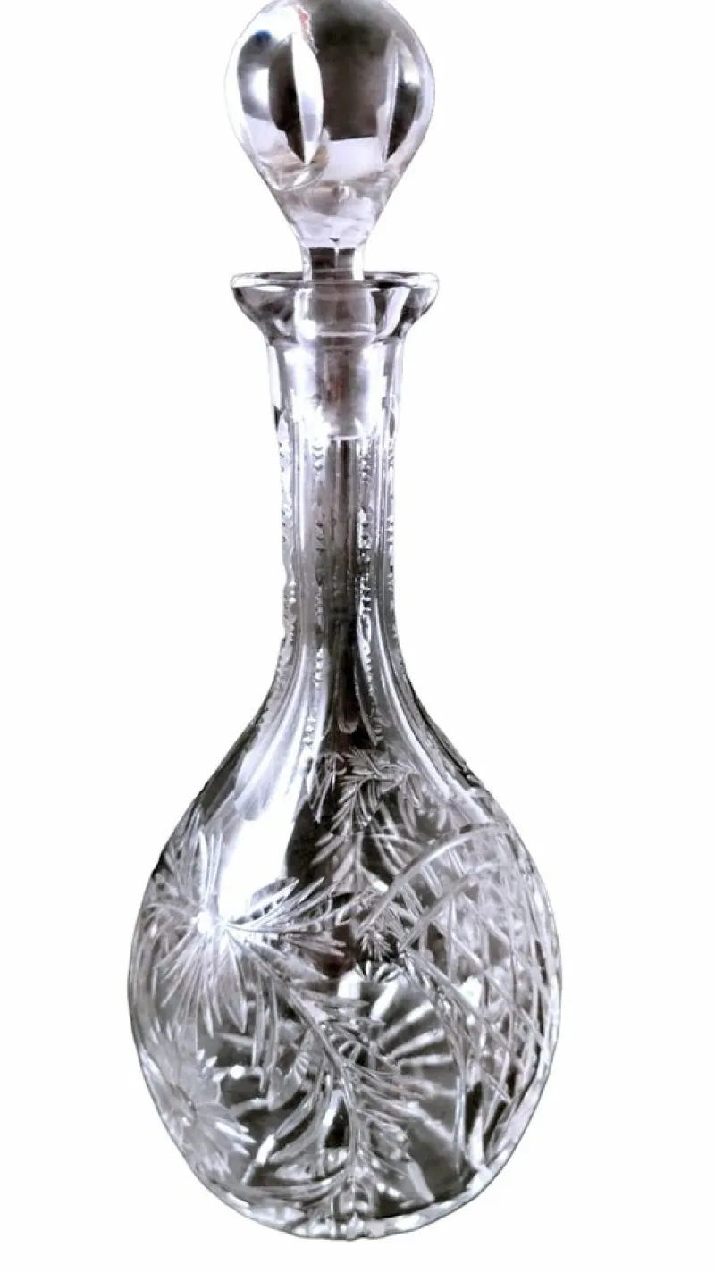 Online Pamono Biedermeier Bohemian Hand-Cut and Ground Crystal Liquor Bottle, 1910s