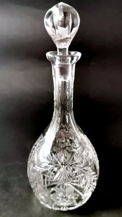 Online Pamono Biedermeier Bohemian Hand-Cut and Ground Crystal Liquor Bottle, 1910s