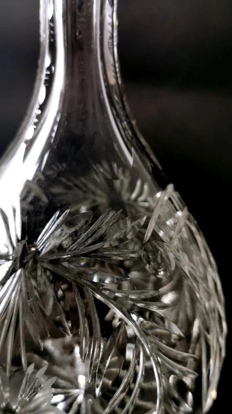 Online Pamono Biedermeier Bohemian Hand-Cut and Ground Crystal Liquor Bottle, 1910s