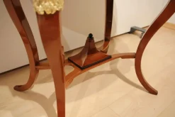 Pamono Biedermeier Cherry Veneer Gold-Leaf Center Table, Austria, 1820s><noscript><img width=