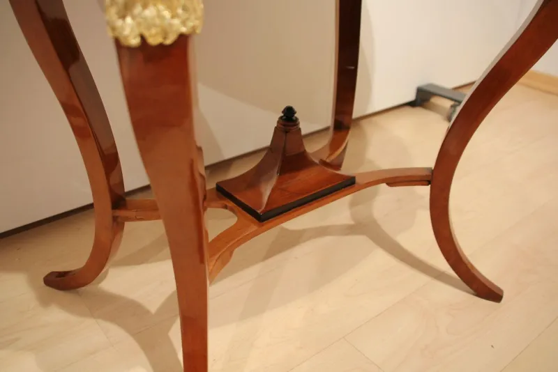 Pamono Biedermeier Cherry Veneer Gold-Leaf Center Table, Austria, 1820s> Game Tables