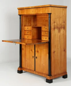 Pamono Biedermeier Cherrywood Secretary, 1830s><noscript><img width=