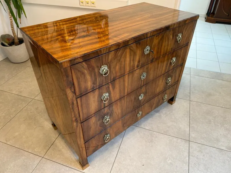 Pamono Biedermeier Chest of Drawers in Walnut
