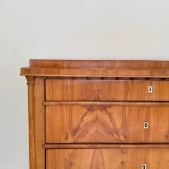Best Pamono Biedermeier Chest of Drawers in Cherrywood with Columns, 1820s