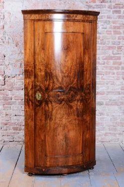 Pamono Biedermeier Corner Cabinet in Walnut, Austria, 1830s><noscript><img width=